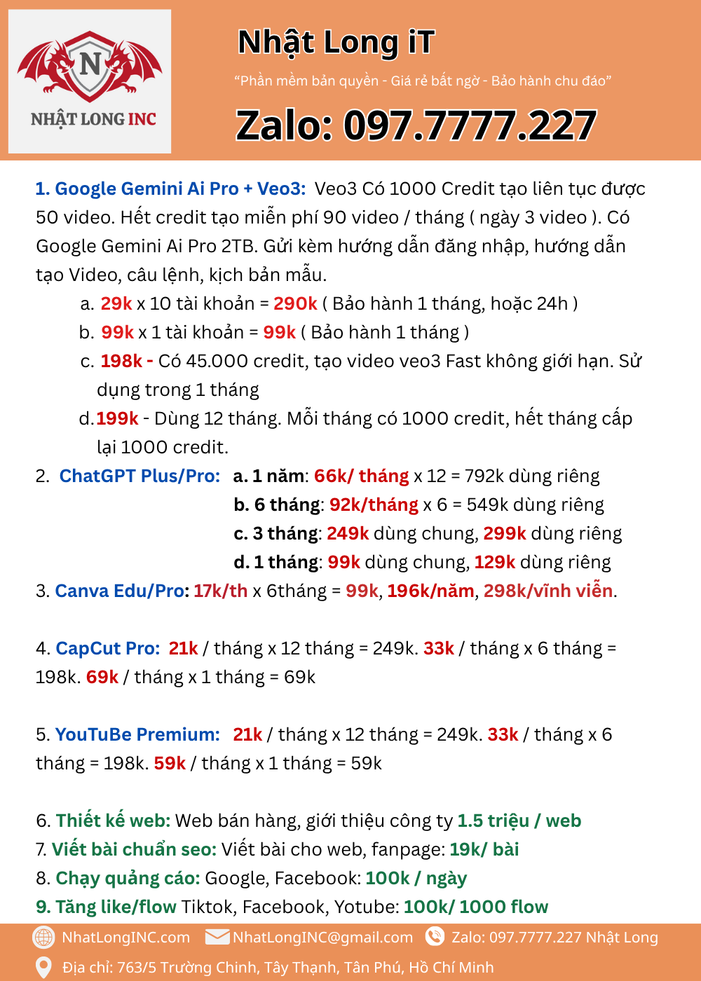 Gemini Ai, Veo3, ChatGPT Plus, Canva Pro, CapCut Pro, YouTube Premium